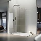 SONNI Duschwand Glas 120 x 200 cm Walk In Dusche 8 mm NANO Glas Duschtrennwand...