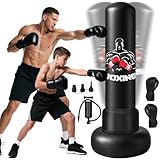 Boxsack Erwachsene, 180 cm Schwerer Boxsack Stehend mit Boxhandschuhen und...