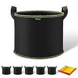 Vinitoy 5X 12L Stofftopf, Vlies Stoff Tomaten kübel mit Griffe, Pflanzsack Grow...