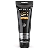 ARTEZA Acrylfarbe Silber 250 ml Tube, hochpigmentierte Künstlerfarbe zum...