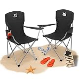 BigDean 2er Set Campingstuhl extra hohe Lehne max. 150kg belastbar Faltstuhl...