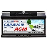 AGM Batterie 120Ah 12V Solarbatterie, Ideal für Wohnwagen, Mover, Wohnmobil &...