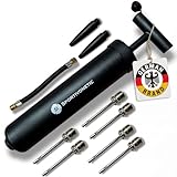 SPORTIVONETIC® Ballpumpe mit 6 Metallnadeln - 2 Kunsstoffnadeln - 1 Schlauch -...