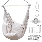 Ohuhu Hängesessel mit 2 Kissen und Deckenhaken-Kit, Hängesessel Outdoor XL...