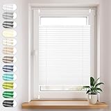Sonello Plissee Klemmfix ohne Bohren 80cm x 100cm Weiß Faltrollo Plisseerollo...