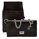 Geldbörse mit Etui und Kette für Damen und Herren Kunstleder schwarz