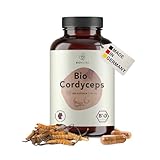 BIONUTRA® Bio Cordyceps Kapseln hochdosiert, 1200 mg Tagesdosis, rückstandskontrolliert, deutsche Herstellung, vegan, ohne Zusätze, Raupenpilz Cordyceps Bio, 180 Stück x 600 mg