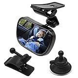 Natuce 1 Rücksitzspiegel + 2 Halterung, Rücksitzspiegel für Babys Kinder,...