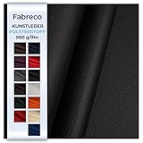 Fabreco - KUNSTLEDER Schwarz Meterware (3M x 140cm) – Lederimitat in...
