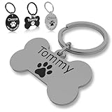 Hundemarke mit Gravur – Robuster Hundeanhänger aus Edelstahl in Silber –...
