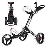 COSTWAY Golftrolley, Golftrolley 3 Rad Klappbar, Golf Trolley, Golfwagen...