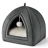 BEDSURE Katzenhöhle große Katzen Dunkelgrau - Faltbare Katzenbett mit...