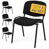 Topsit Besucherstuhl 4er Set – Stapelbarer Konferenzstuhl mit gepolsterter...