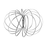 brand promotion Magische Spirale aus Edelstahl Kinetic Flowring Metall. FLOWRING – Kinetic Toy aus Edelstahl, Interaktives Stressspielzeug, Ideal fürs Büro und Zuhause, Silber, 13 cm Durchmesser