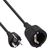 InLine® Strom-Verlängerung Schutzkontakt Stecker/Buchse, schwarz, 1,5m