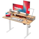 Agilestic Höhenverstellbarer Schreibtisch mit 2 Schubladen, 120 x 60 cm...