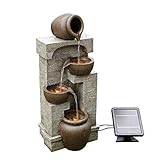 Teamson Home Garden & Outdoor Solarbetriebenes Wasserspiel mit Lichtern,...