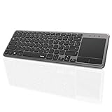 Hama Funktastatur mit USB-Empfänger (kabellose Tastatur mit Touchpad für Smart...