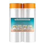 LLPT Abdeckfolie Klebeband mit Folie | 2 Rollen | Transparent Abdeckfolie...