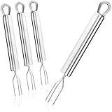 com-four® 4x Pellkartoffel-Gabel mit 3 Zinken, aus rostfreiem Edelstahl 430,...