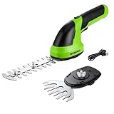 WORKPRO Gartenschere Akku 7,2V Grün, Handliche Grasschere Elektrisch mit 2...