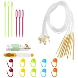 30 Stück Tunesische Häkelnadel Set Mit Seil, Tunesische Häkelnadel Mit 12...