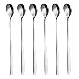 GRÄWE Latte Macchiato Löffel Set, Silber, 6-teilig, 22 cm, Lange Löffel,...