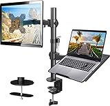 HUANUO Monitor Halterung mit Laptop Arm, Monitor Laptop Halterung für 13-32...