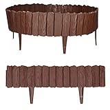 GARDENIX 2.3m Holzoptik Rasenkante Kunststoff 4 Module - Beetumrandung Garten,...