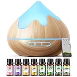 500ML Aroma Diffusor mit Top 8 Öle Geschenk Set, ätherisches Öl Diffuser mit...