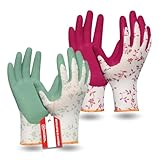 Gebol Flower Duo, Gartenhandschuhe Damen, Arbeitshandschuhe im Doppelpack mit...