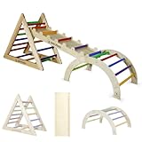 CCLIFE Kletterdreiecke mit Rutsche 6 in1 nach Pikler Art Holz Indoor für Babys...