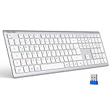 TECKNET Bluetooth Tastatur, Kabellose Wiederaufladbare Multi-Device Tastatur mit...