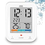 ADE Digitale Badezimmeruhr mit Hygrometer und Thermometer | wasserdicht nach...