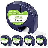CNMTCCO Etikettenband für DYMO Letratag, 5er Pack Etikettenband kompatible mit...