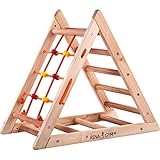 Kletterdreieck für Kinder -Klettergerüst aus Holz - Leiter, Spielnetz -...