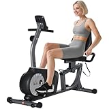 HOMCOM Liegeergometer magnetisch Heimtrainer mit LCD-Anzeige, Fahrradtrainer mit...