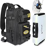 Dovesun Angelrucksack mit 3600 Tackle-Angelbox 1stk, DIY-Logos Angeltasche...
