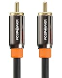 FosPower 1m Koaxialkabel Cinch RCA Digital Audio, 24K Vergoldeter Stecker,...