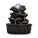 Zen'Light - Zimmerbrunnen Little Rock - Naturwasserfall mit Steineffekt und...