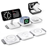 JARGOU Faltbares kabelloses Reiseladegerät, 3 in 1 Apple Ladestation für...