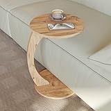 sugodesign Beistelltisch mit Rollen, Kleiner Couchtisch C Form, stylischer...