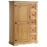 IDIMEX Kommode Tequila 5 Schubladen Natur gebeizt und gewachst. Highboard...