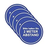 Haobase 5 Stück Bitte halten Sie 2m Abstand Schild Aufkleber - 12cm x 12cm -...