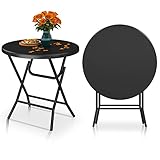 YITAHOME 80cm Gartentisch, Runder Klapptisch, Balkontisch Klappbar, Campingtisch...
