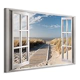 murando - Akustikbild Fensterblick 120x80 cm 1 tlg Bilder Akustikschaum...