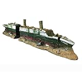 SLOCME Titanic Schiffswrack Aquarium Dekoration - Versunkenes Schiff Ornament...