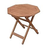 Spetebo Eukalyptus Beistelltisch geölt - 50x50cm - Holz Garten Klapptisch...