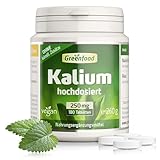 Kalium, hochdosiert, 250mg - 180 Tabletten, vegan. Hochwertiges Kaliumcitrat -...