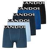 KANDOR Bambus Boxershorts Herren – 5er Pack, Weich, Atmungsaktiv Unterwäsche...